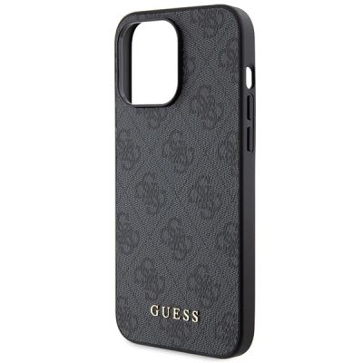 6. Guess 4G Metal Gold Logo iPhone 15 Pro Max Case - Gray