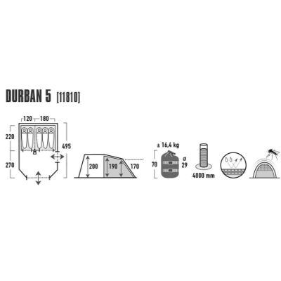 8. High Peak Durban 5 tent 11810