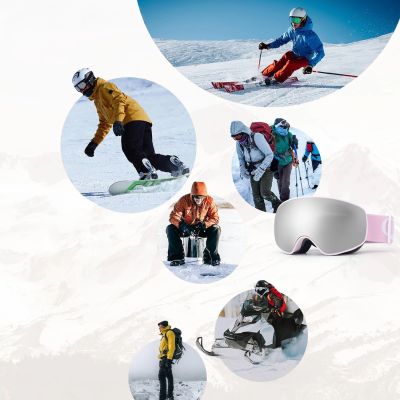 5. Qunature Pink Children's skiing goggles (medium/large children's version)