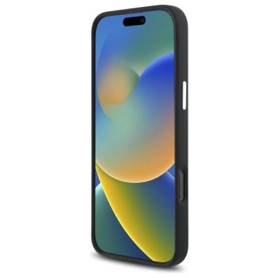 5. Mercedes MEHMP16L23SUGDK iPhone 16 Pro 6.3" black/black hardcase Silicone Tonal Logo Wood Pattern MagSafe