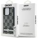 8. DKNY Checkered Pattern & Printed Stripes Case for iPhone 16 Pro Max - Black