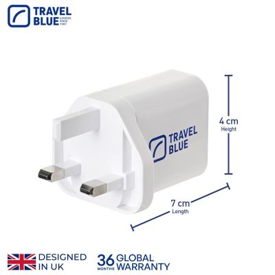 4. TRAVEL BLUE UK MAINS CHARGER 2 USB