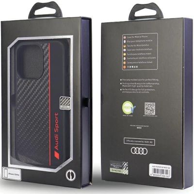 5. Audi Carbon Fiber Stripe iPhone 13 Pro / 13 6.1" black/black hardcase AUS-TPUPCIP13P-R8/D1-BK