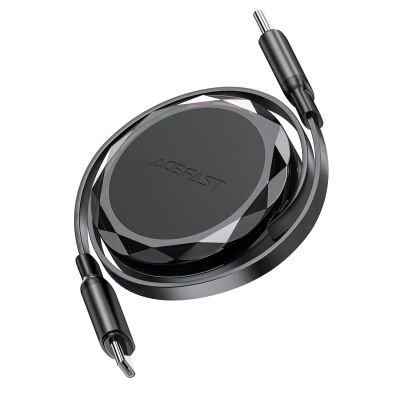 3. Acefast C13-03 USB-C - USB-C 60W Cable Retractable - Black