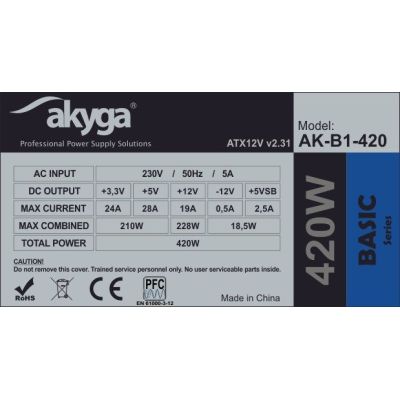 6. Akyga AK-B1-420 Power Supply (420 W; Passive; 120 mm)