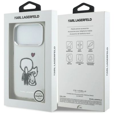 8. Karl Lagerfeld Karl & Choupette Back MagSafe Case for iPhone 17 Pro Max - Clear