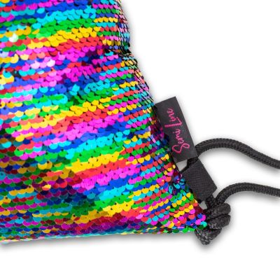 4. PREMIUM DRAWSTRING BAG/BACKPACK WITH PRINT + SEQUINS SEMI LINE