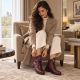 8. Red Crocodile-Effect Leather Ankle Boots for Women Vinceza 86453