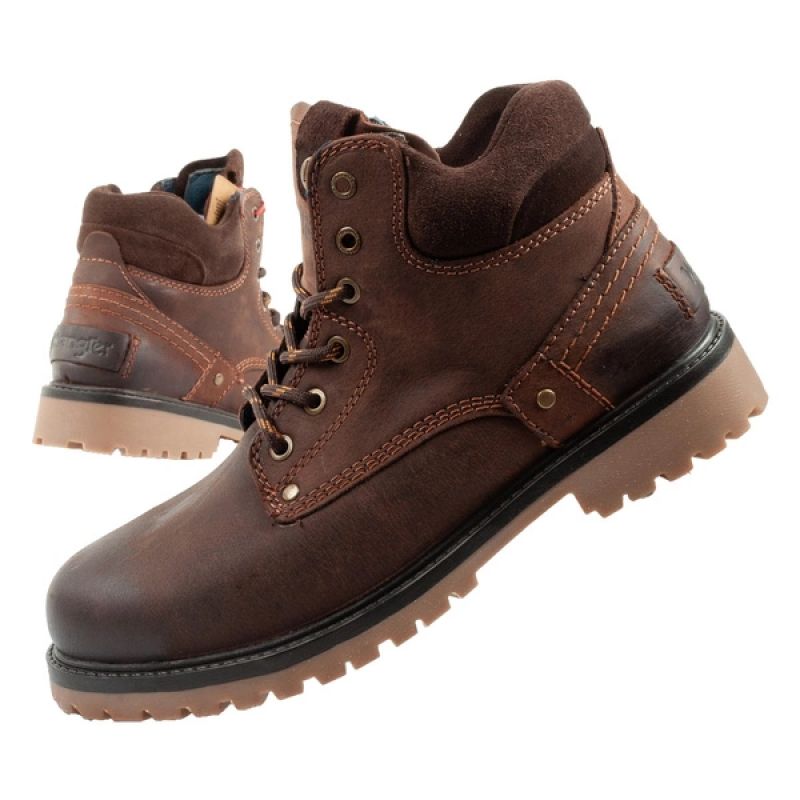 Wrangler Yuma men's boots, Chelsea boots, elegant leather, dark brown