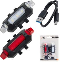 XQMAX Front and Rear LED Bicycle Light Set with USB Charging