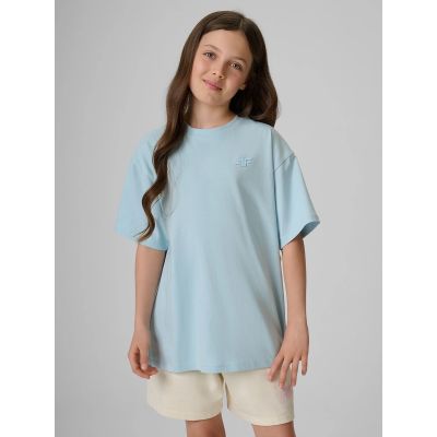 Girls' loose plain T-shirt 4F 4FJRSS26TTSHF3984-33S