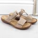 6. Comfortable Rieker W RKR681 beige flip-flops