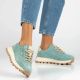 2. Leather platform sneakers in green Filippo DP7498