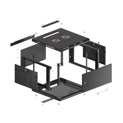 8. Lanberg WF01-6606-00B 6U Rack Wall Mount Cabinet Black