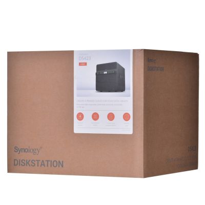 10. NAS Synology DS423; Tower; 4x (3.5" SATA HDD); Realtek RTD1619B; 2GB DDR4, 2x 1GbE RJ-45
