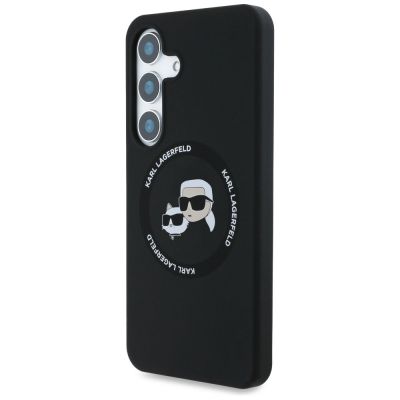 2. Karl Lagerfeld Silicone Double Heads And Circle MagSafe Samsung Galaxy S25 Plus case black