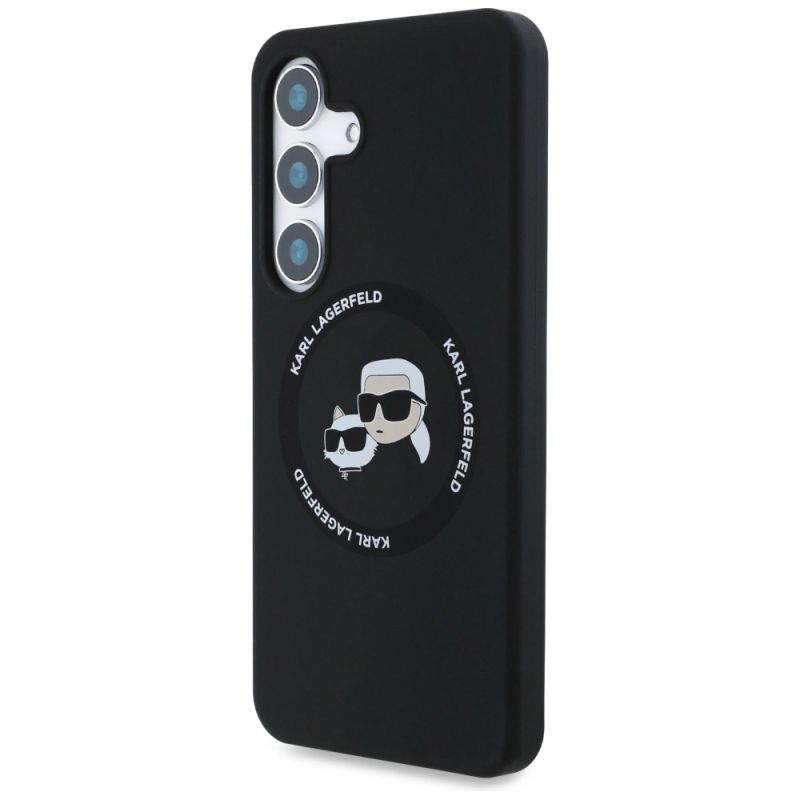 2. Karl Lagerfeld Silicone Double Heads And Circle MagSafe Samsung Galaxy S25 Plus case black