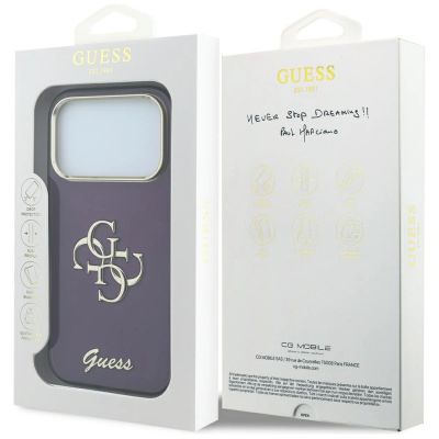 8. Guess IML 4G Script Metal case for iPhone 17 Pro / 18 Pro - burgundy