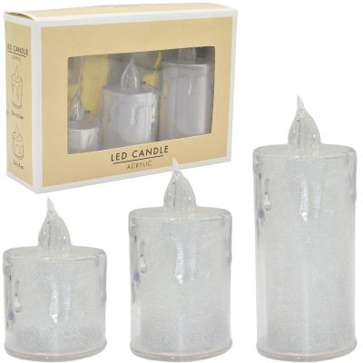 5. SET OF 3 DECORATIVE LED CANDLES, WARM WHITE