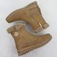 4. Women's suede leather ankle boots with fur, brown Filippo DBT7271