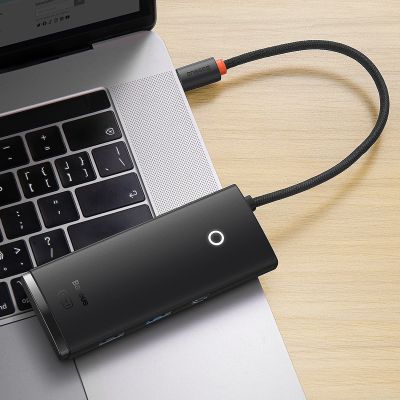 9. Baseus Lite Series multifunctional USB Type C HUB - 2 x USB 3.0 / USB Type C / HDMI 1.4 / SD/TF OTG black (WKQX050001)