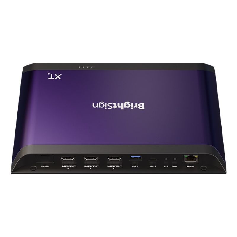 3. BRIGHTSIGN A powerful, ultra-thin player that delivers the highest quality video from 1080p to 8K60p and plays 3D motion graphics at high frame rates. Expanded I/O with GB Ethernet supporting PoE+, GPIO, IR digital audio, serial