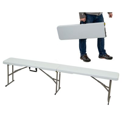 2. FOLDING CATERING BENCH 183X28X43CM WHITE