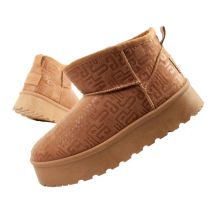 Lee Cooper women's winter snow boots, fashionable fur lined ankle boots, brown