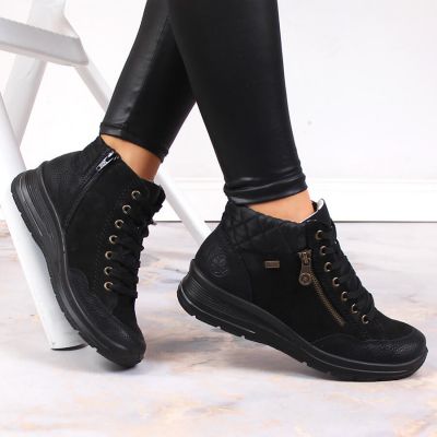 9. Rieker W RKR567 Waterproof Insulated Leather Ankle Boots