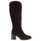 6. Women's leather cowboy boots with heels, suede, brown, Vinceza 133103