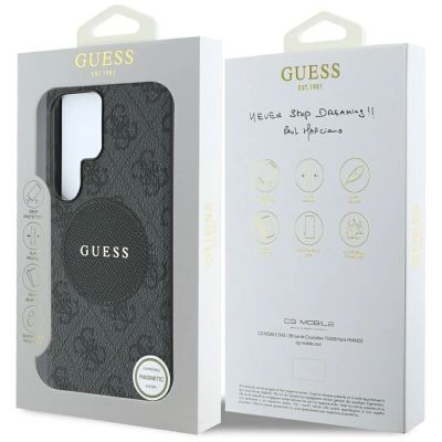8. Guess 4G Round Patch Classic Logo MagSafe case for Samsung Galaxy S25 Ultra black
