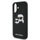 6. Karl Lagerfeld Silicone Case Nauble Heads Print MagSafe for iPhone 16 Plus - Black