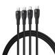 2. Baseus Flash Series 3 3in1 cable 100W USB-C - USB-C+USB-C+ Lightning 1.5m + 3 x 0.25 m - black