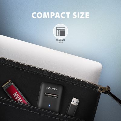5. SSD enclosure Axagon ADM2-AM USB-A 10Gbps - M.2 NVMe & SATA SSD adapter, cable USB-A 10cm Black