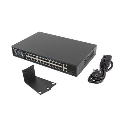 9. SWITCH LANBERG RSFE-24P-2C-250 24X 100MB POE+/2X COMBO RACK 19" GIGABIT ETHERNET 250W