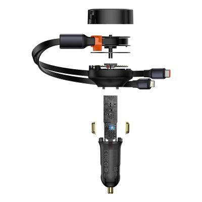 8. Baseus Enjoyment 2in1 car charger 30W black (CGTX000001)