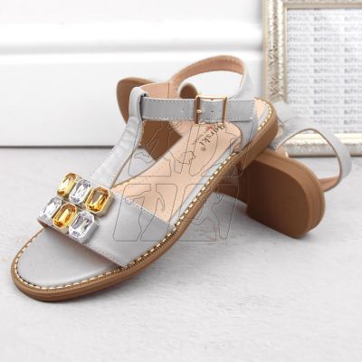 6. Comfortable sandals with zircons S.Barski W OLI261B, silver