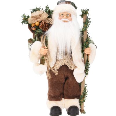 4. CHRISTMAS DECORATIVE SANTA CLAUS STANDING DELUXE 30CM BROWN
