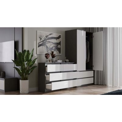 9. M6 MALWA CHEST OF DRAWERS 120CM ANT/WHITE SET