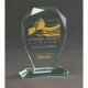 Engraved glass trophy with case + paint filling