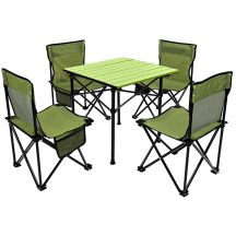 5-IN-1 TRAVEL SET TABLE AND 4 CHAIRS GREEN