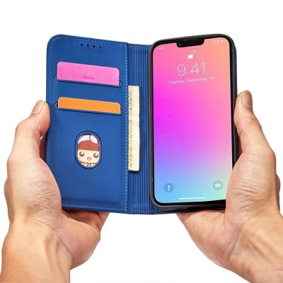 10. Magnet Card Case for Samsung Galaxy S23+ flip cover wallet stand blue