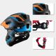 3. Rockbros TT-32SOBL-M children's bicycle helmet with removable chinbar, size M - black and orange