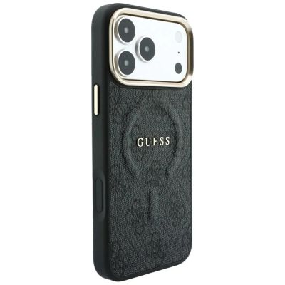 4. Guess Embossed 4G Classic MagSafe Case for iPhone 17 Pro Max / 18 Pro Max - Black