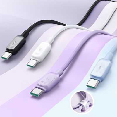 11. Joyroom Multi-Color Series A14 USB-C / USB-C 100W Cable 1.2m - Purple