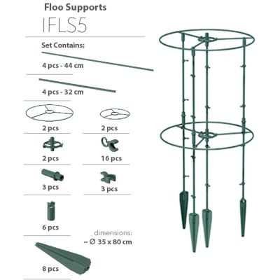 18. PLANT SUPPORT FLOO SUPPORTS DIAMETER 25 AND 35 CM FOREST GREEN