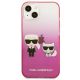 3. Karl Lagerfeld Gradient Ikonik Karl&Choupette Case for iPhone 13 mini - Pink