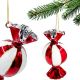 GLASS CANDY BALL FORM 10CM VERTICAL STRIPS