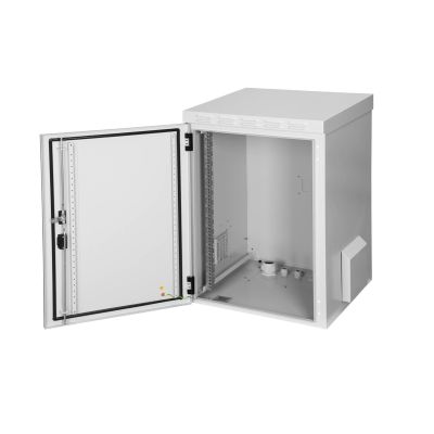 13. Digitus 19" 16U 600x600 wall-mounted network cabinet, solid door, gray, undivided, assembled, IP55, 100kg