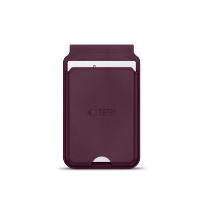 4. Tech-Protect MagWallet Stand MagSafe Magnetic Phone Wallet - Burgundy